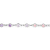 BRACELET ARGENT RHODIÉ PIERRES RONDES MULTI COULEURS 14+2CM