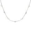COLLIER ARGENT RHODIÉ BOULES ET PERLES BLANCHES D'EAU DOUCE 42+3CM