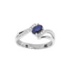 BAGUE ARGENT RHODIÉ OXYDES BLEUS ET BLANCS SERTIS
