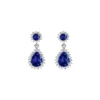 boucle d'oreilles argent rhodié 925, oxydes de zirconium bleu et blanc