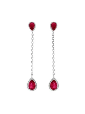 015458R boucle d'oreilles tige argent rhodié 925, oxydes de zirconium