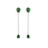 boucle d'oreilles tige argent rhodié 925, oxydes de zirconium