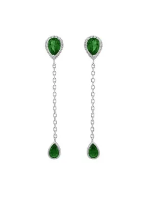 015458e boucle d'oreilles tige argent rhodié 925, oxydes de zirconium