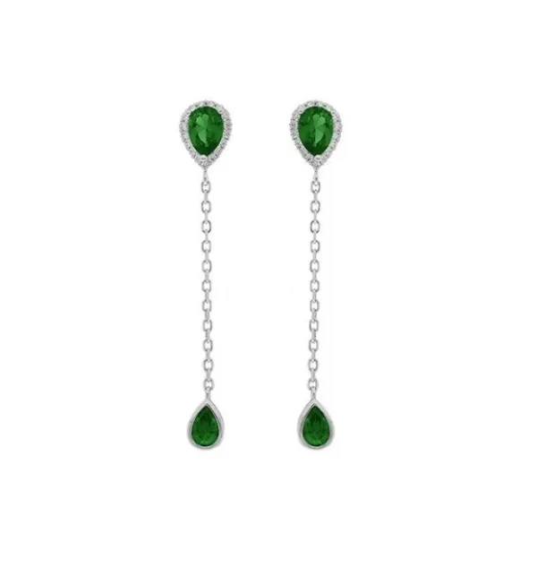 boucle d'oreilles tige argent rhodié 925, oxydes de zirconium