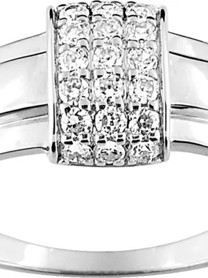 197386.z1 bague solitaire or gris 375 oxydes de zirconium