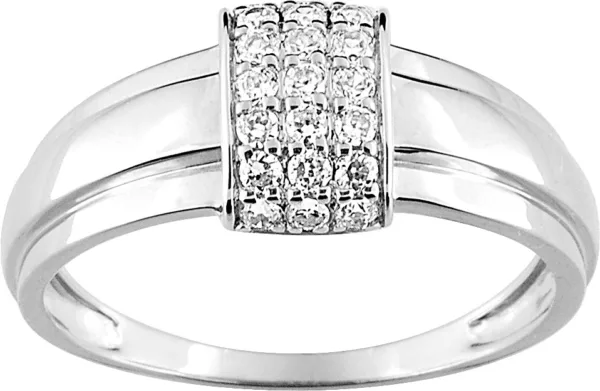 197386.z1 bague solitaire or gris 375 oxydes de zirconium