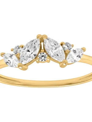 A833424 BAGUE OR JAUNE 375 OXYDES DE ZIRCONIUM