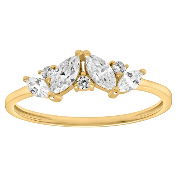 A833424 BAGUE OR JAUNE 375 OXYDES DE ZIRCONIUM