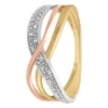 bague tricolore or 375 diamants