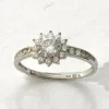 B9K21311OZG 1 bague marguerite or gris 375 oxydes de zirconium
