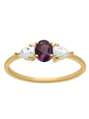 E73423 bague or jaune 375 améthyste
