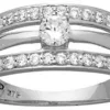 bague or gris 375 oxydes de zirconium