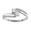 bague or gris 375 oxydes de zirconium