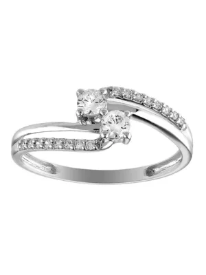 N02319 bague or gris 375 oxydes de zirconium