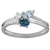 N06719 bague or gris 375 topaze bleue / oxydes de zirconium