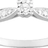 bague solitaire pastillée or gris  375 / diamants