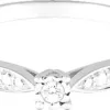 bague solitaire pastillée or gris  375 / diamants
