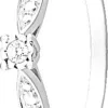 bague solitaire pastillée or gris  375 / diamants