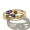 bague or jaune améthyste topaze bleue tourmaline