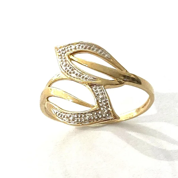 WhatsApp Image 2026-08-11 at 15.14.14 (1) bague feuilles bicolore or 375 / diamants
