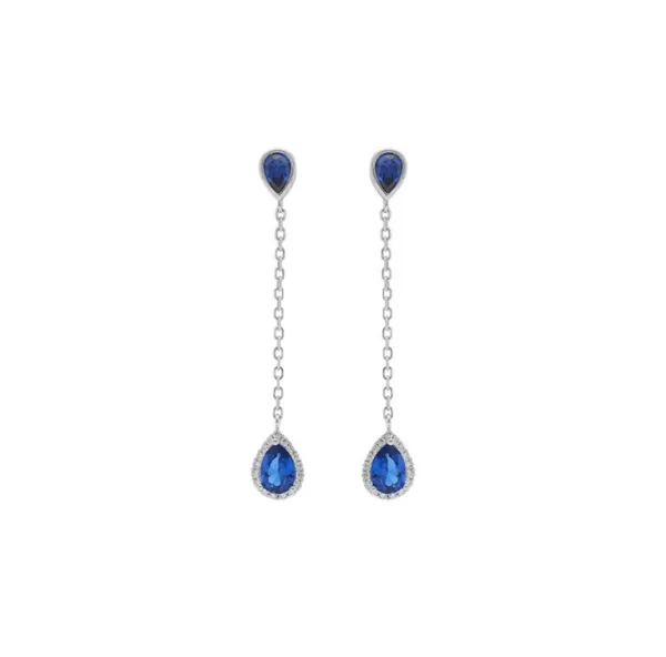 boucle d'oreilles argent rhodié 925, oxydes de zirconium