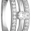 bague or gris 375 oxydes de zirconium