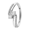 bague or gris 375 oxydes de zirconium