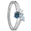 no6719 bague or gris 375 topaze bleue / oxydes de zirconium