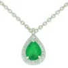 poire collier or 750 Emeraude