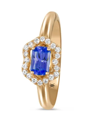 1166PGSA bague or rose 750, saphir/diamants