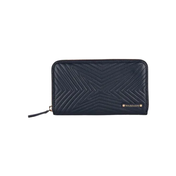 PFBLVNAVYGM portefeuille MAUBOUSSIN cuir bleu marine