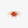SAPHIR ORAGE bague or rose 750 saphir orange et diamants