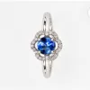 bague or gris 750, saphir diamant