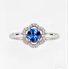 bague or gris 750, saphir diamant