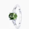bague or gris 750, saphir diamant