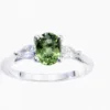 bague or gris 750, saphir diamant