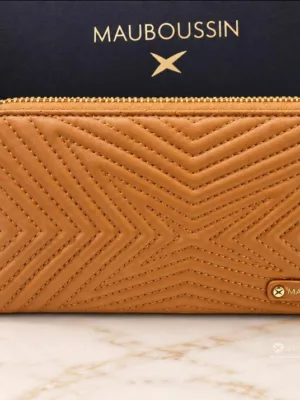 portefeuille MAUBOUSSIN cuir camel