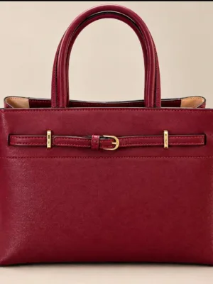 sac porté main cuir bordeaux