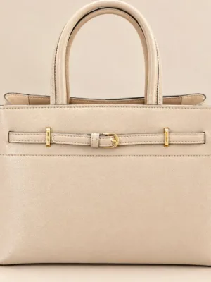 sac porté main cuir beige clair