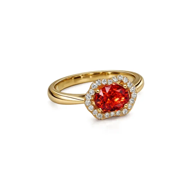 bague or rose dts saphir orange bague or rose 750 saphir orange et diamants