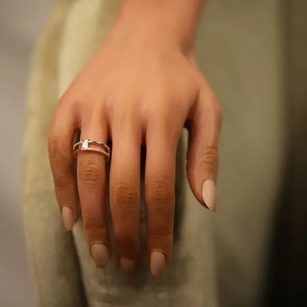 965066W (2) bague plaqué or