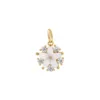 pendentif plaqué or fleur nacre véritable